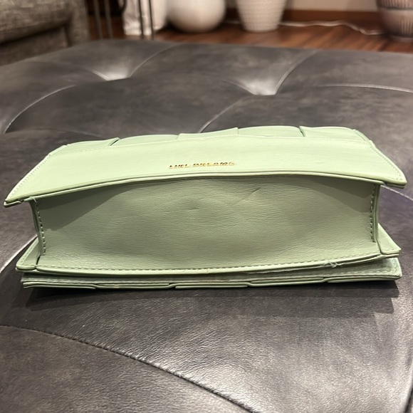 Like Dreams Woven Mint Green vegan leather with Gold chain crossbody strap - Picture 6 of 9
